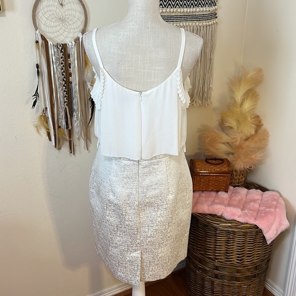 Loft Dress / White & Silver/ Adjustable straps/ Size 10 - Picture 8 of 10
